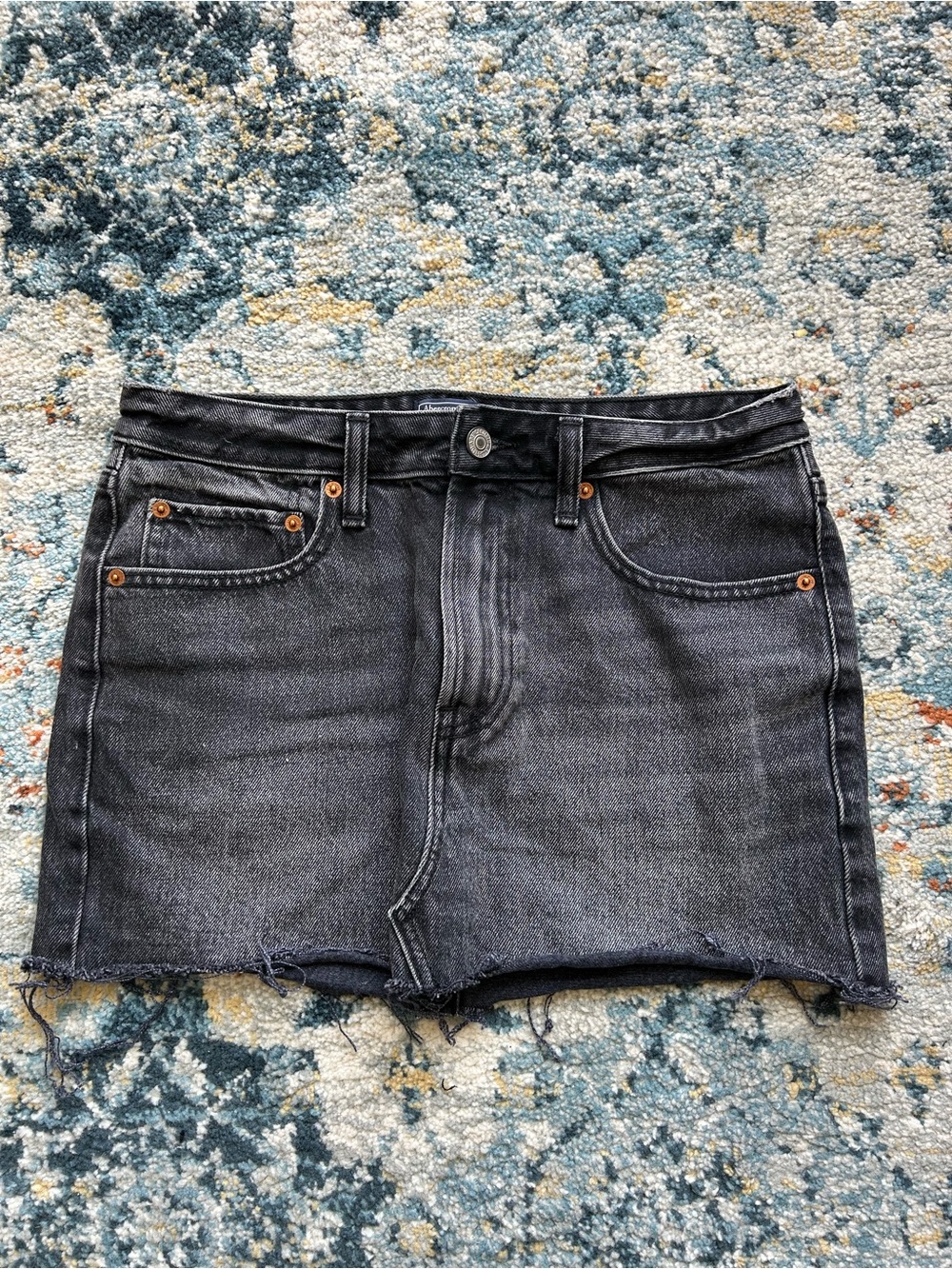 Abercrombie & Fitch Black Micro Mini Denim Skirt